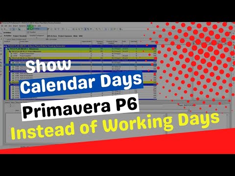 How to Show Calendar Days in Primavera P6 Show Calendar days not working days Simple Tips