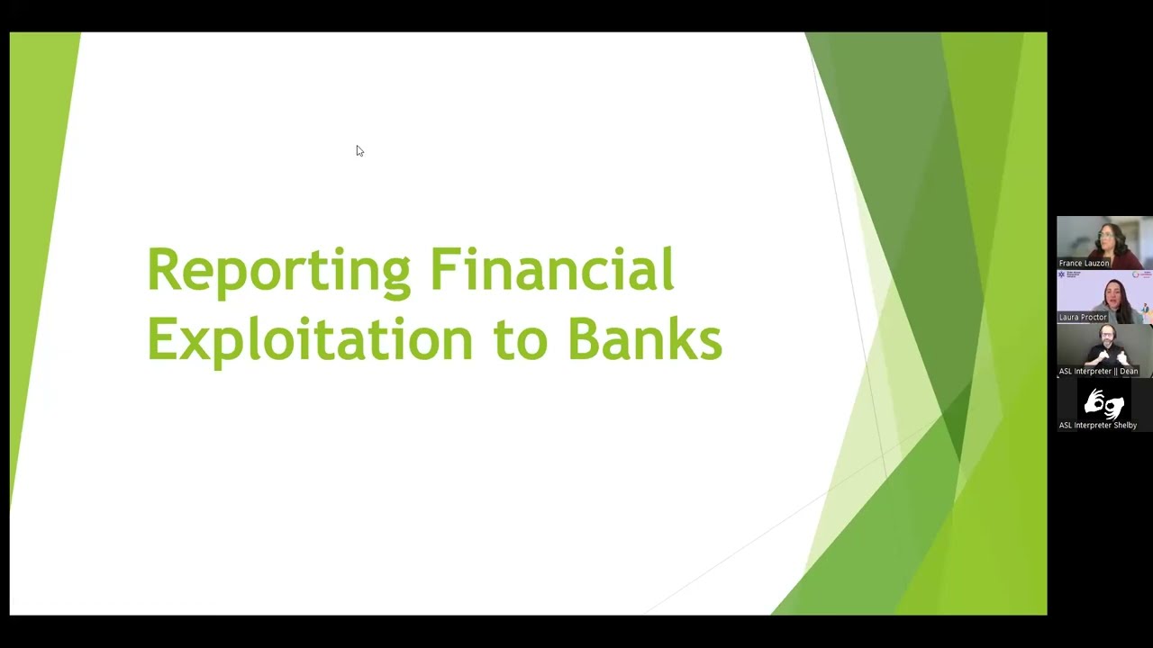 Reporting Financial Exploitation to Banks