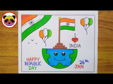 Republic Day Drawing / Happy Republic Day Drawing Easy / Republic Day Poster Drawing / 26 January