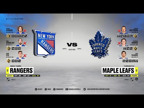 NHL S1 Week 2 NY Rangers (0-1) @ Toronto Maple Leafs (0-1) NHL 22 Simulation