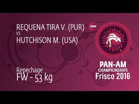 Repechage FW - 53 kg: M. HUTCHISON (USA) df. V. REQUENA TIRA (PUR) by FALL, 4-0