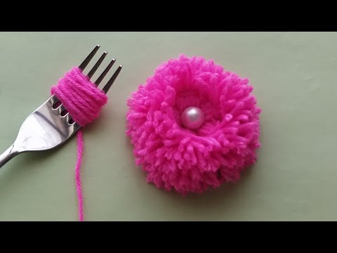 Hand Embroidery Amazing Trick | Easy Woolen Flower with Fork