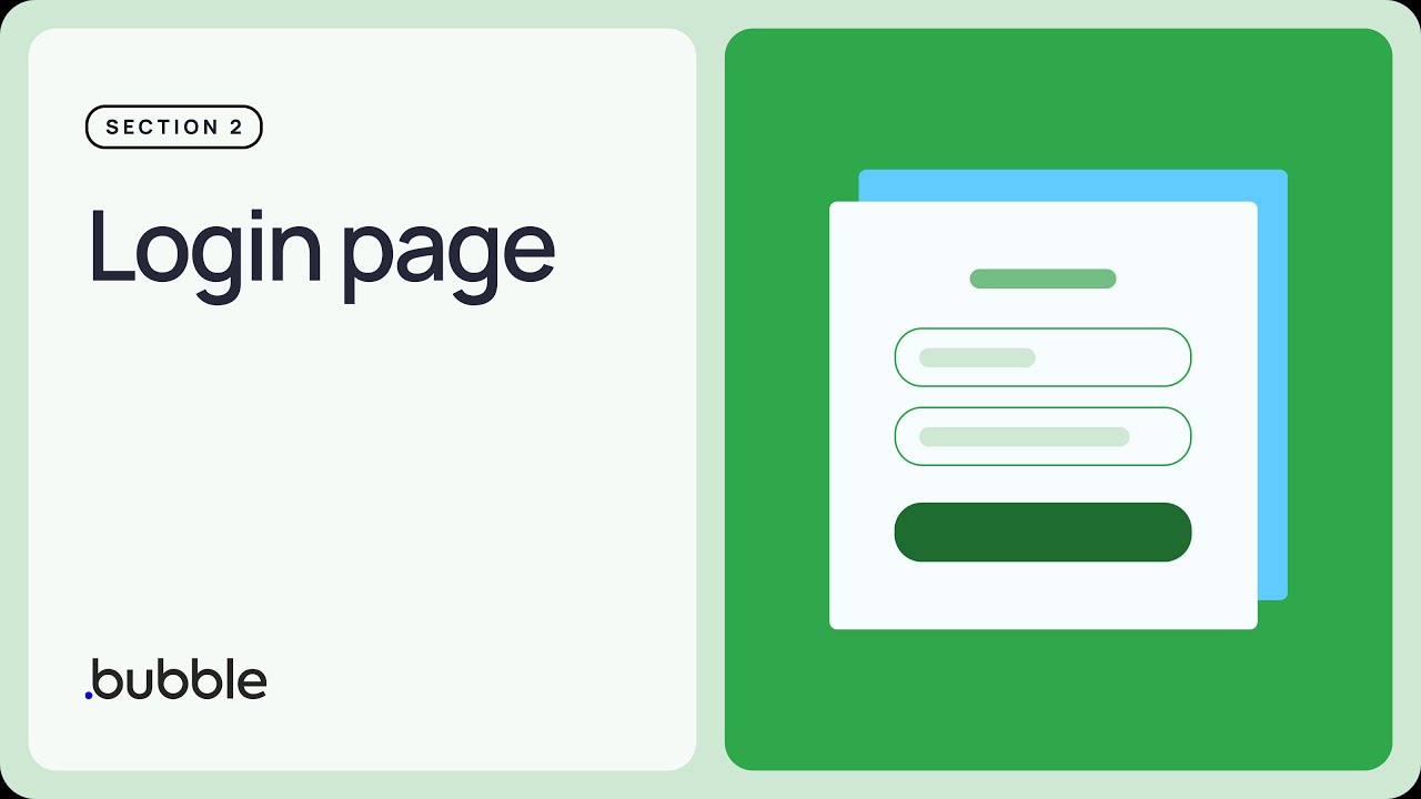 Login page: Getting started with Bubble (Lesson 2.7)