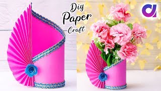 Easy Paper Flower Vase  How to Make A Flower Vase 