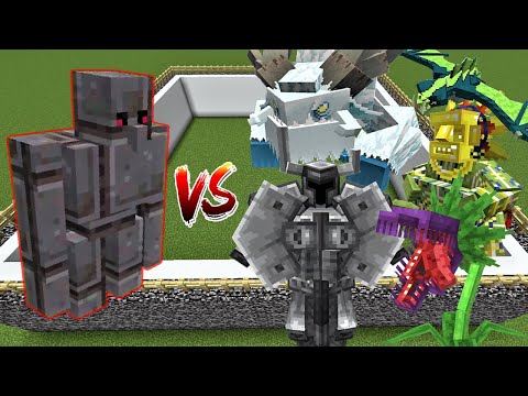 Netherite Golem vs Mowzie's Mobs [Minecraft Mob Battle]