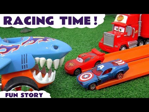 Playing with a GIANT Toy Car Sea Animal Challenge Story Video