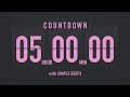 5 Hour Countdown Timer Flip Clock With Simple Beeps