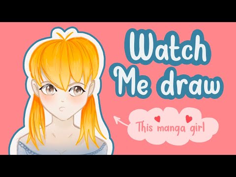 Drawing a manga girl on Procreate -Draw with me- Digital art on the iPad Pro