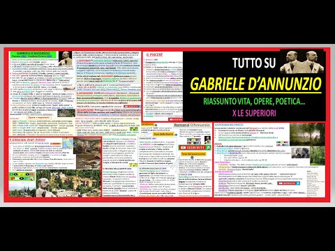 TUTTO su GABRIELE D'ANNUNZIO - riassunto vita, opere, poetica, romanzi, le laudi, il piacere...