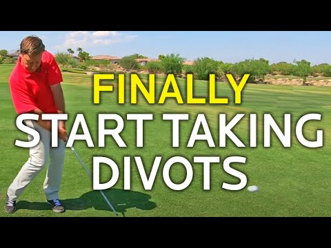 Part of a video titled HOW TO TAKE A DIVOT WITH YOUR IRONS (The Secret) - YouTube