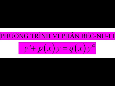 Phương trình vi phân - Phương trình vi phân Bec-nu-li