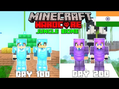 We Survived 200 Days In Jungle Only World In Hardcore Minecraft (HINDI)