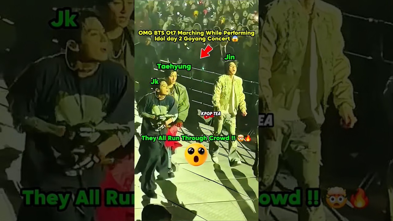 😱BTS Ot7 marching through crowd Idol Live day 2 goyang#bts#btsarmy#btsshorts#taehyung#jungkook#jimin