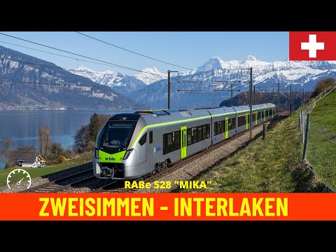 Führerstandsmitfahrt Golden Pass - Montreux - Interlaken Teil 2 (BLS nach Interlaken, Schweiz) 4K