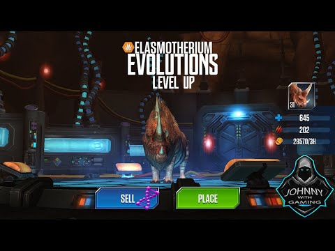 Jurassic World The Game: Elasmotherium Cenozoic Super Rare Evolutions #30 MOBILE (2020)