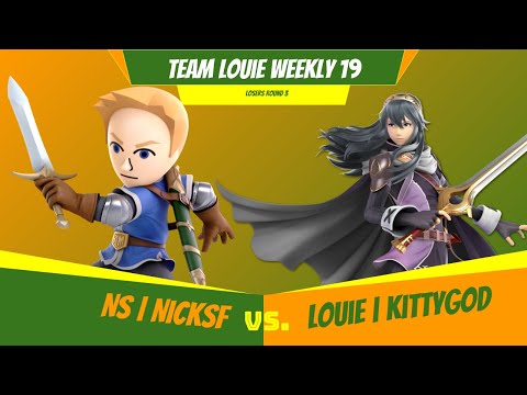 Team Louie Weekly 19 - Losers Round 3 - NS | NickSF (Mii Sword) Vs. Louie | Kittygod (Wolf, Lucina)