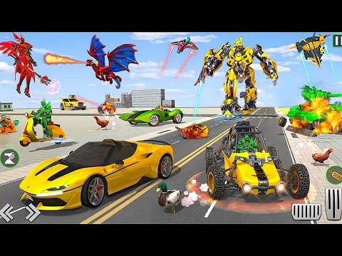 Robot Multiple Transform Game: Red Bumblebee Transformers Battle Mode | Android iOS Gameplay