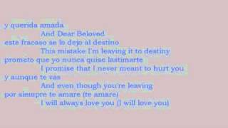 Prince Royce Mi Ultima Carta Letra en espanol english lyrics