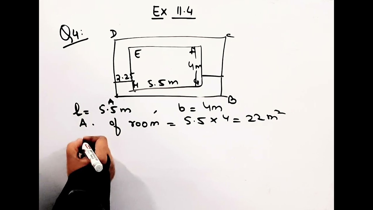 A verandah of width 2.25 m is constructed all along outside a room which is 5.5 m long and 4 m w...