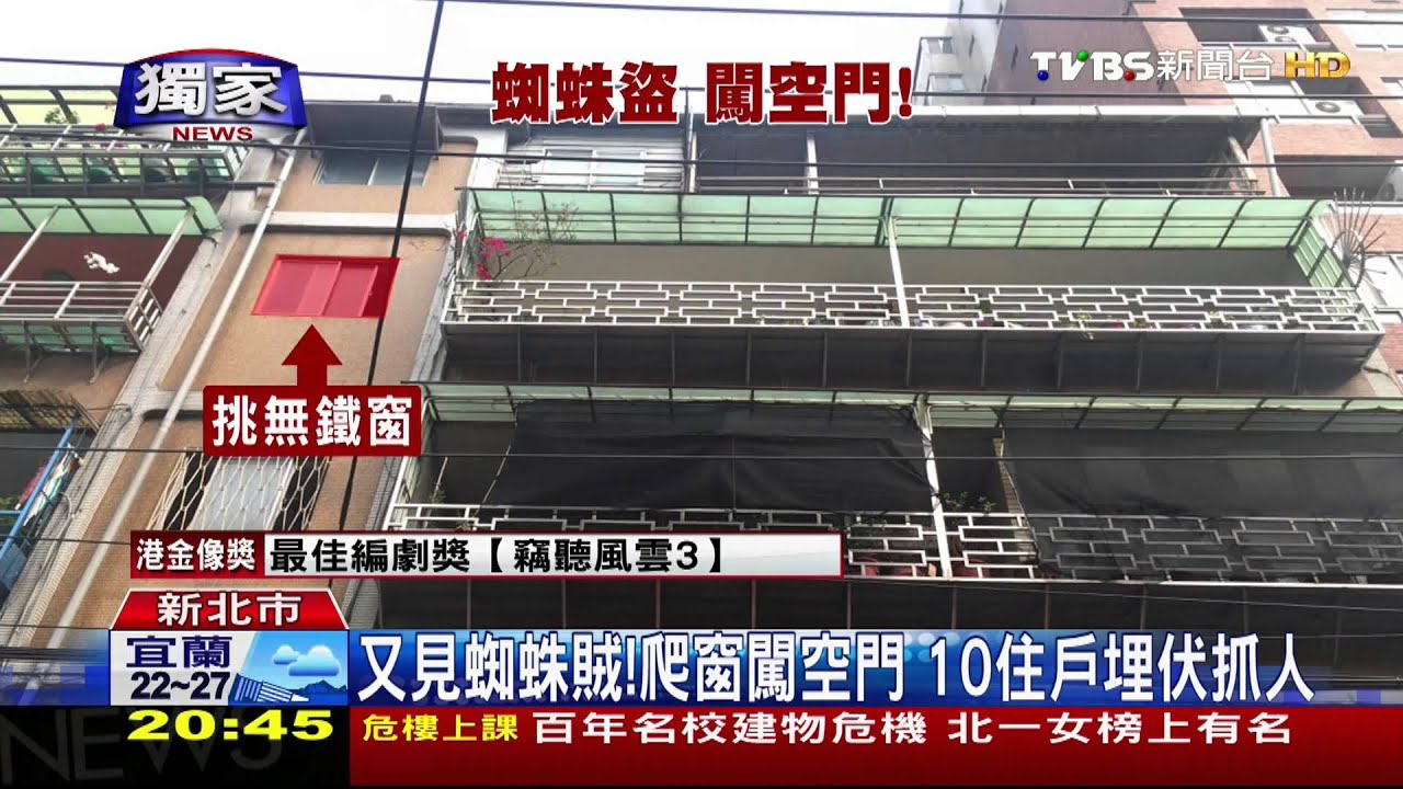 又見蜘蛛賊！爬窗闖空門　10住戶埋伏抓人