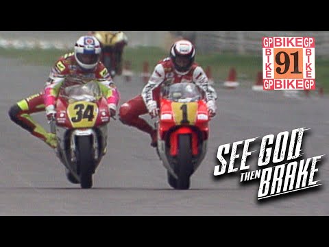 "See God, then brake!" Epic Last Lap Battle | Kevin Schwantz vs Wayne Rainey | German Bike GP 1991