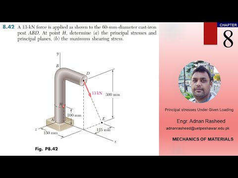 8-42| Principal Stress under Given Loading | Mechanics of materials