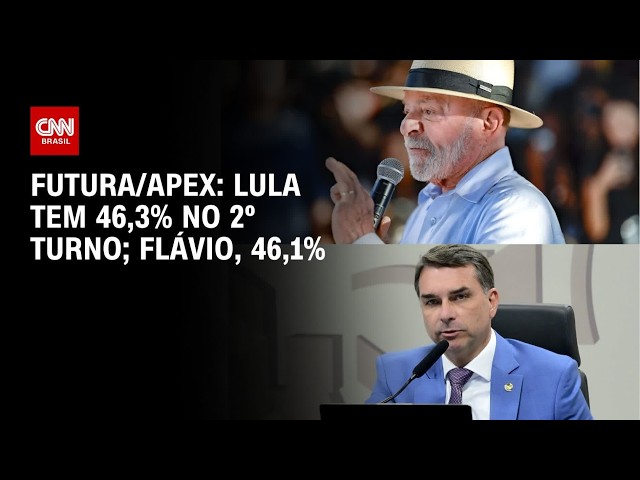 Futura/Apex: Lula tem 46,3% contra 46,1% de Flávio Bolsonaro no 2º turno | CNN 360°