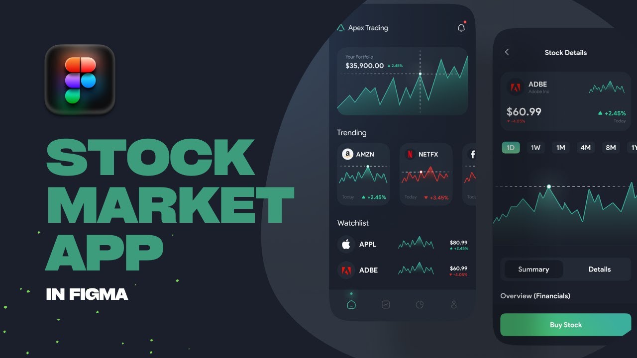 Stock Market App UI Design in Figma | Step by Step Tutorial
