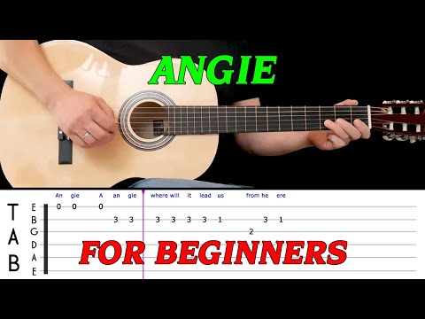 ANGIE | Easy guitar melody lesson for BEGINNERS (with tabs) - The Rolling Stones