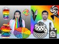 Rainbow Food Vs Black White Food Challenge Hungry Birds
