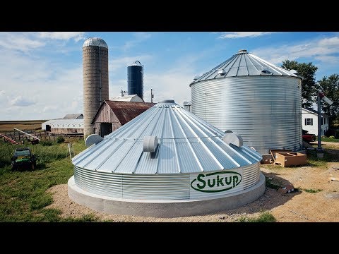 New Sukup 20,000 Bushel Grain Bin Video