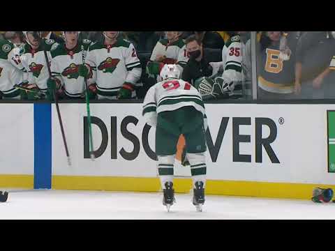 Kirill Kaprizov went to the Locker Room after a hit by Trent Frederic