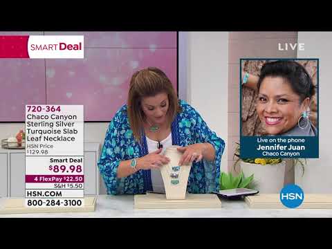 Chaco Canyon Sterling Silver Turquoise Slab Leaf Necklace