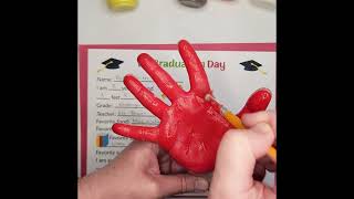 Last Day of School Printable, Kindergarten Graduation Keepsake, Handprint art End of school #diy