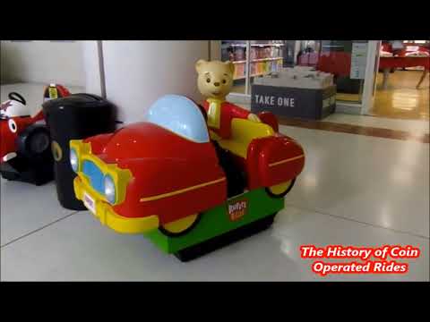 2000s Jolly Roger Coin Operated Car Kiddie Ride - Rupert The Bear (Video Option)