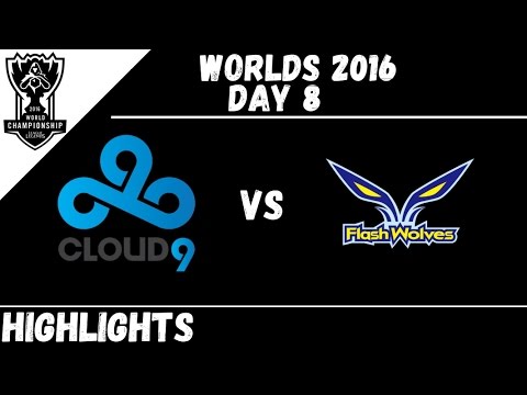 C9 vs FW | Highlights Worlds 2016 day 8 | Cloud9 vs Flash Wolves