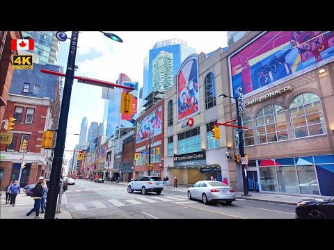 Toronto Canada 4K Walking Tour - Yonge Street at Sankofa Square | Canada Travel vlog
