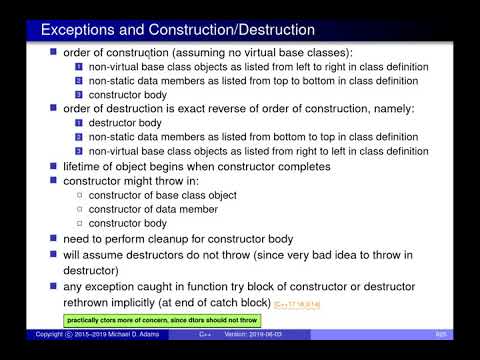 SENG 475 Lecture 14 (2019-06-05) — Exceptions