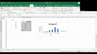 Creating a Histogram, Bins, and Frequency using Excel
