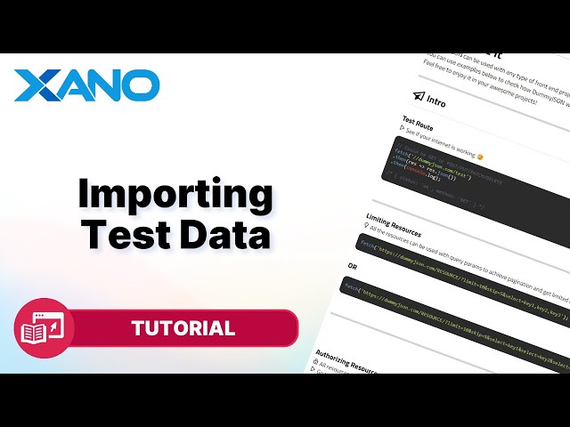 Importing Test Data