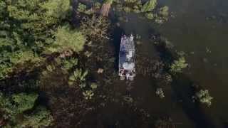 preview picture of video 'Airboat bowfishing at Lake Murray, OK | 4K Drone Oklahoma'