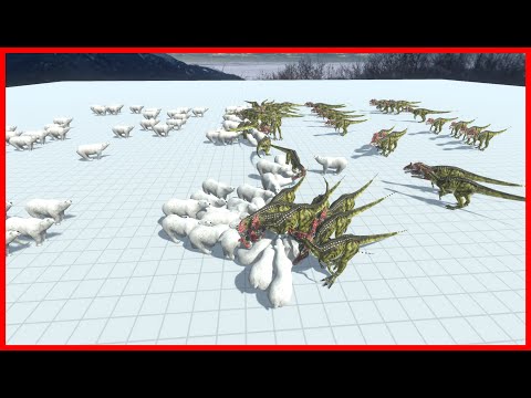 100x POLAR BEAR VS 50x CRYOLOPHOSAURUS - ANIMAL REVOLT BATTLE SIMULATOR