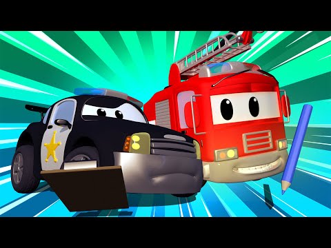 Das Geheimnis der Ziegelsteine auf der Strasse  - Der Streifenwagen in Autopolis 🚓 🚒 Cartoons