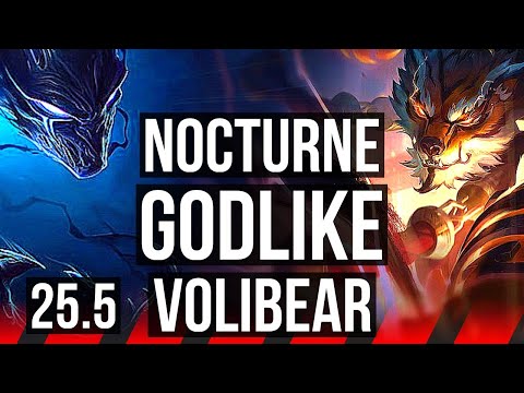 NOCTURNE vs VOLIBEAR (TOP) | 6 solo kills, Godlike | KR Master | 25.5