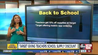 Target offering teacher discounts on school supplies, clothing
