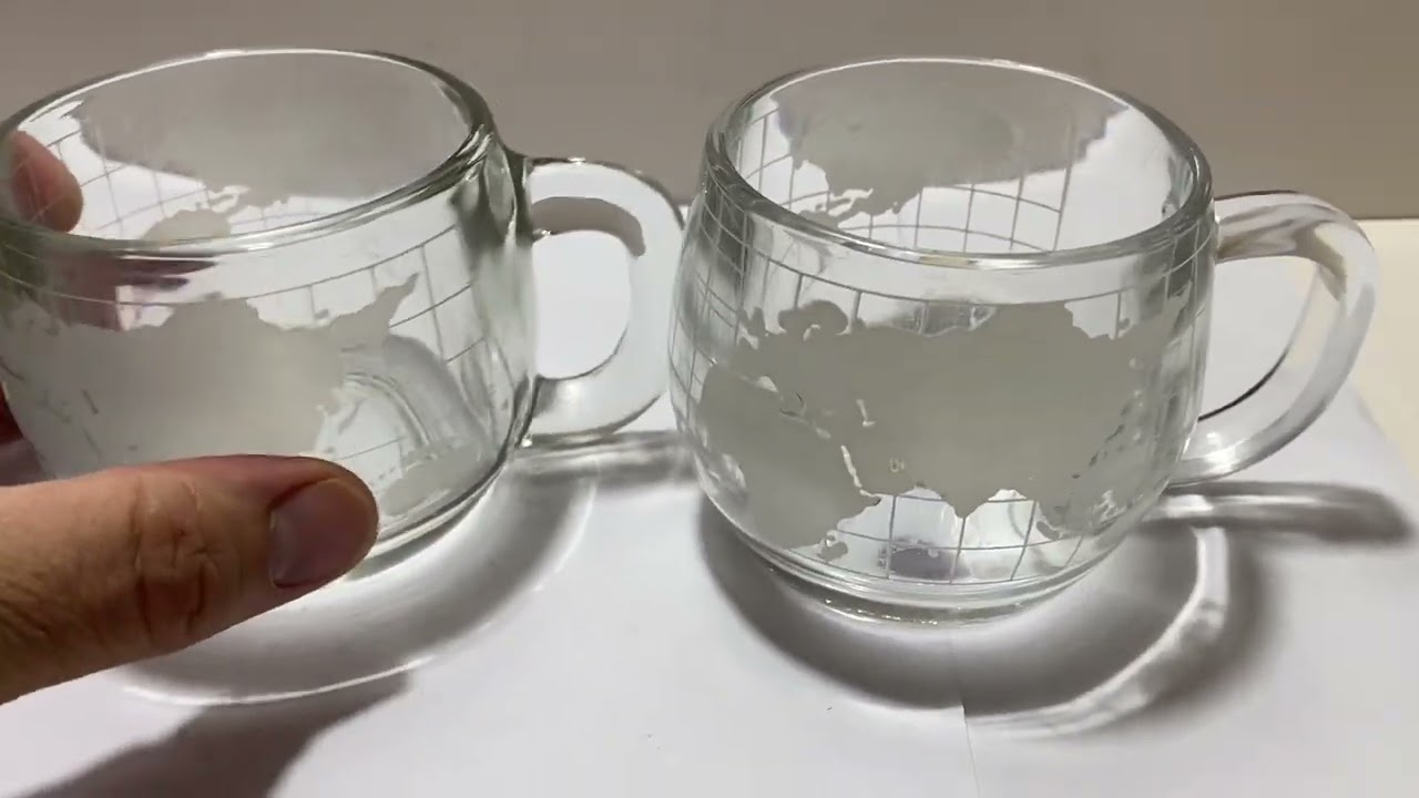eBay Demo Video for Vintage World Globe Nestle Clear Glass Coffee Mugs - #ebay #coffee