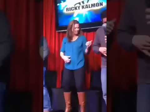 Hypnotized Lady Playing Air Guitar  - Stage Hypnosis Show at Nightclub   #Shorts
