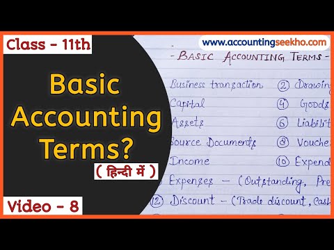 Basic Accounting Terms | Class 11th Accounts | हिन्दी में | Accounting Seekho |