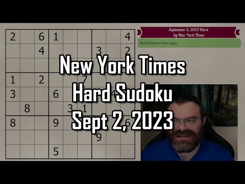 NYT Hard Sudoku Walkthrough | Sept 2, 2023