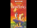 Opening To The Lion King Special Widescreen Edition UK VHS 1996